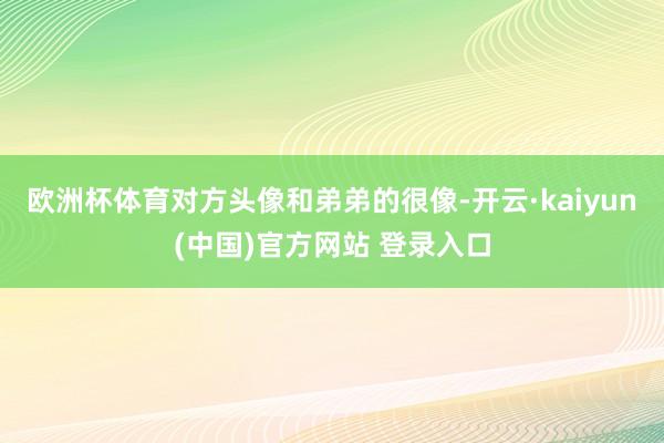 欧洲杯体育对方头像和弟弟的很像-开云·kaiyun(中国)官方网站 登录入口