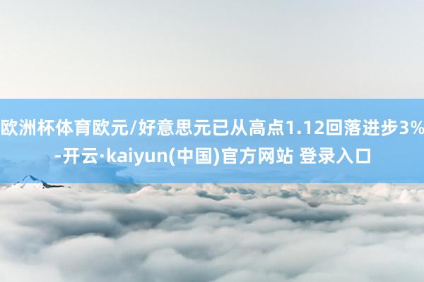 欧洲杯体育欧元/好意思元已从高点1.12回落进步3%-开云·kaiyun(中国)官方网站 登录入口