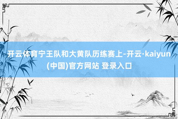 开云体育宁王队和大黄队历练赛上-开云·kaiyun(中国)官方网站 登录入口