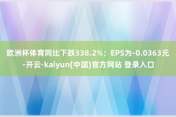 欧洲杯体育同比下跌338.2%；EPS为-0.0363元-开云·kaiyun(中国)官方网站 登录入口