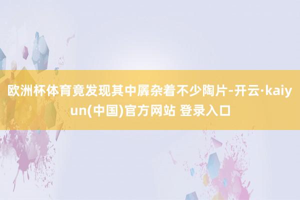 欧洲杯体育竟发现其中羼杂着不少陶片-开云·kaiyun(中国)官方网站 登录入口