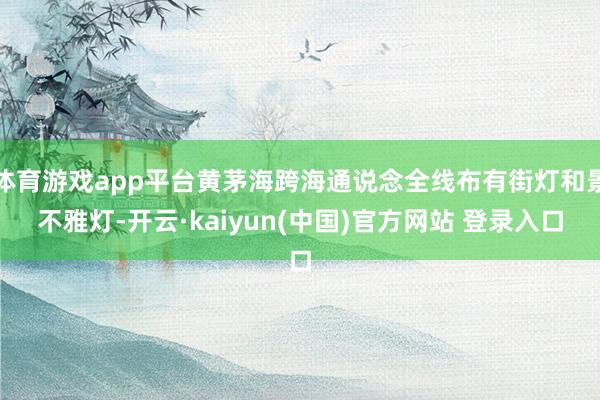 体育游戏app平台黄茅海跨海通说念全线布有街灯和景不雅灯-开云·kaiyun(中国)官方网站 登录入口