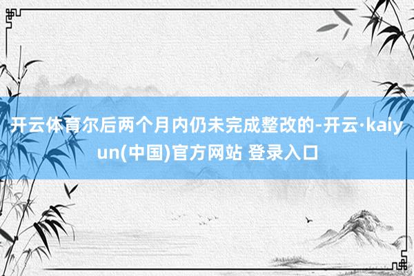 开云体育尔后两个月内仍未完成整改的-开云·kaiyun(中国)官方网站 登录入口
