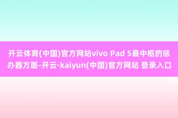 开云体育(中国)官方网站vivo Pad 5　　最中枢的惩办器方面-开云·kaiyun(中国)官方网站 登录入口