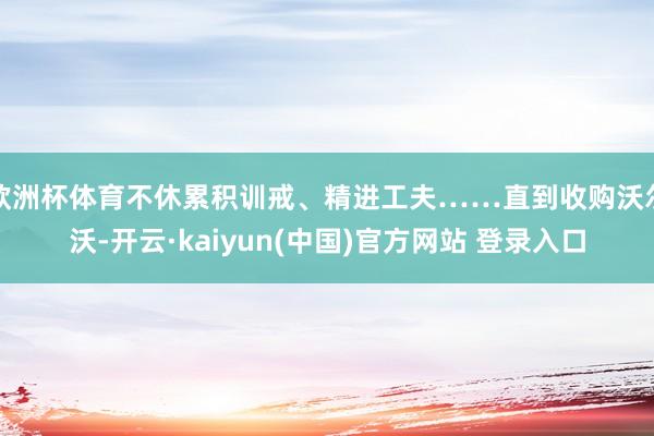 欧洲杯体育不休累积训戒、精进工夫……直到收购沃尔沃-开云·kaiyun(中国)官方网站 登录入口