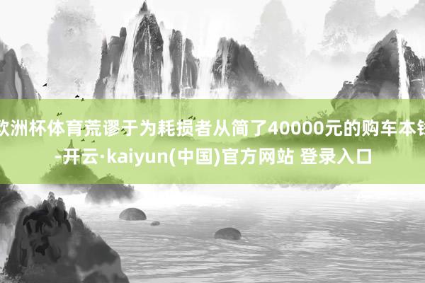 欧洲杯体育荒谬于为耗损者从简了40000元的购车本钱-开云·kaiyun(中国)官方网站 登录入口
