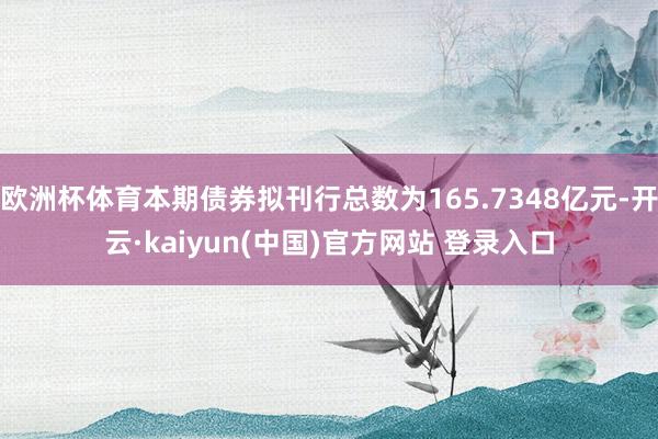欧洲杯体育本期债券拟刊行总数为165.7348亿元-开云·kaiyun(中国)官方网站 登录入口