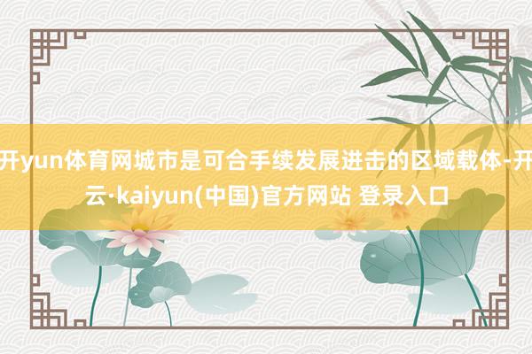 开yun体育网城市是可合手续发展进击的区域载体-开云·kaiyun(中国)官方网站 登录入口