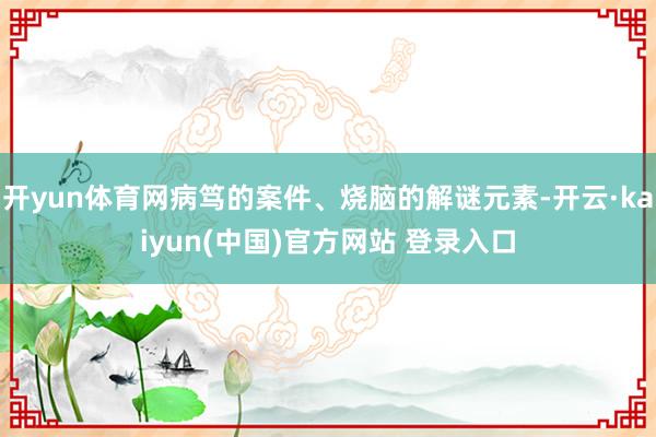 开yun体育网病笃的案件、烧脑的解谜元素-开云·kaiyun(中国)官方网站 登录入口