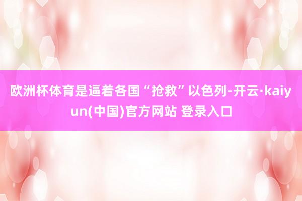 欧洲杯体育是逼着各国“抢救”以色列-开云·kaiyun(中国)官方网站 登录入口