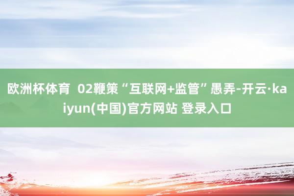 欧洲杯体育  02鞭策“互联网+监管”愚弄-开云·kaiyun(中国)官方网站 登录入口