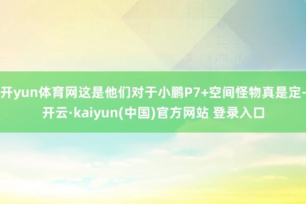 开yun体育网这是他们对于小鹏P7+空间怪物真是定-开云·kaiyun(中国)官方网站 登录入口