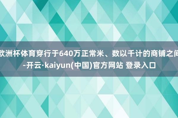 欧洲杯体育穿行于640万正常米、数以千计的商铺之间-开云·kaiyun(中国)官方网站 登录入口