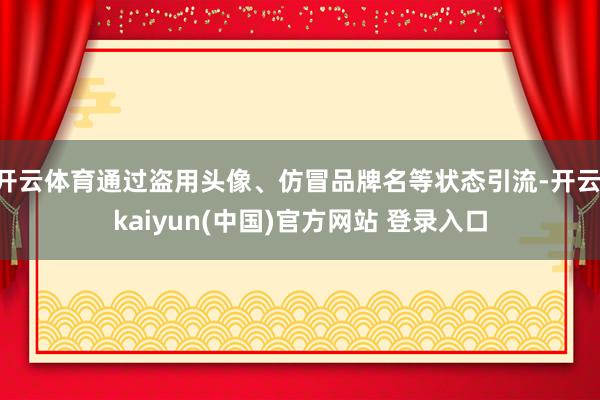开云体育通过盗用头像、仿冒品牌名等状态引流-开云·kaiyun(中国)官方网站 登录入口