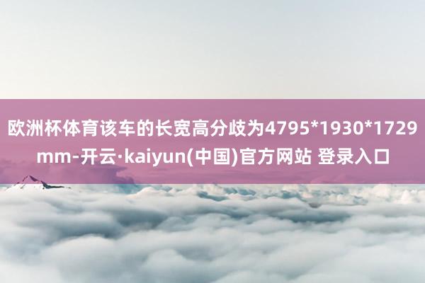 欧洲杯体育该车的长宽高分歧为4795*1930*1729mm-开云·kaiyun(中国)官方网站 登录入口