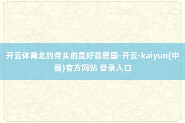 开云体育北约带头的是好意思国-开云·kaiyun(中国)官方网站 登录入口