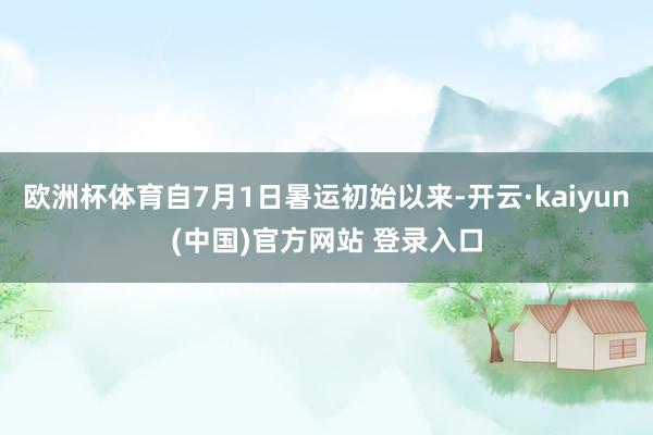 欧洲杯体育自7月1日暑运初始以来-开云·kaiyun(中国)官方网站 登录入口