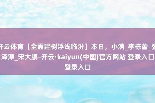 开云体育【全面建树浮浅临汾】本日，小满_李栋蕾_张泽津_宋大鹏-开云·kaiyun(中国)官方网站 登录入口