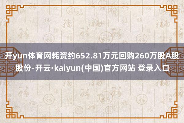 开yun体育网耗资约652.81万元回购260万股A股股份-开云·kaiyun(中国)官方网站 登录入口