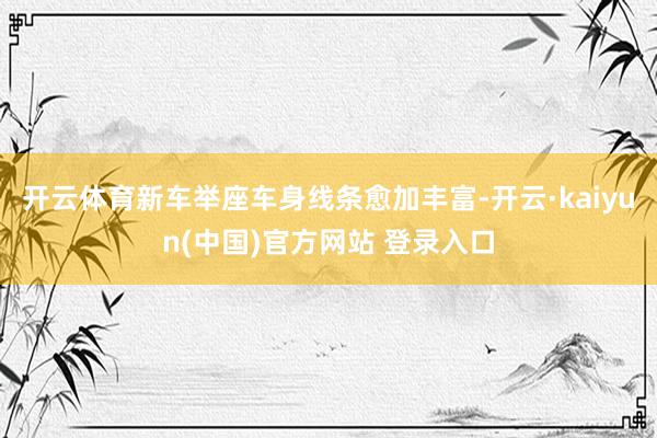 开云体育新车举座车身线条愈加丰富-开云·kaiyun(中国)官方网站 登录入口