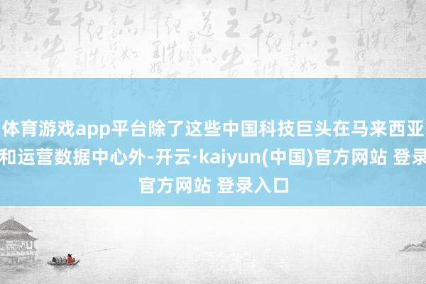 体育游戏app平台除了这些中国科技巨头在马来西亚自建和运营数据中心外-开云·kaiyun(中国)官方网站 登录入口