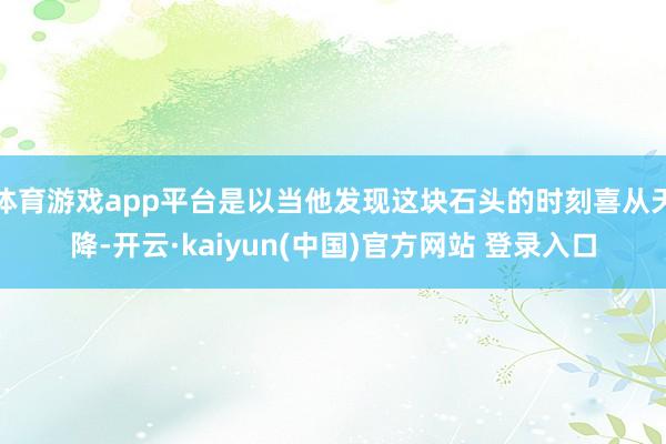 体育游戏app平台是以当他发现这块石头的时刻喜从天降-开云·kaiyun(中国)官方网站 登录入口