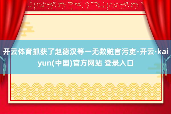 开云体育抓获了赵德汉等一无数赃官污吏-开云·kaiyun(中国)官方网站 登录入口