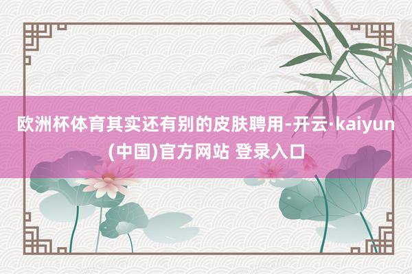 欧洲杯体育其实还有别的皮肤聘用-开云·kaiyun(中国)官方网站 登录入口