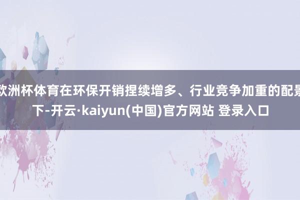 欧洲杯体育在环保开销捏续增多、行业竞争加重的配景下-开云·kaiyun(中国)官方网站 登录入口