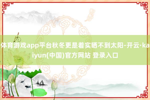体育游戏app平台秋冬更是着实晒不到太阳-开云·kaiyun(中国)官方网站 登录入口