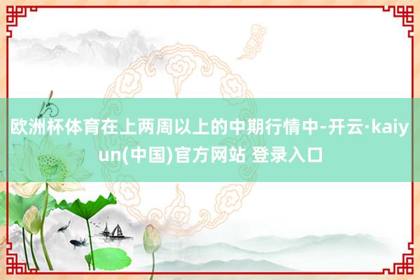 欧洲杯体育在上两周以上的中期行情中-开云·kaiyun(中国)官方网站 登录入口