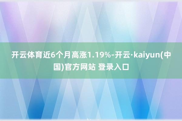 开云体育近6个月高涨1.19%-开云·kaiyun(中国)官方网站 登录入口