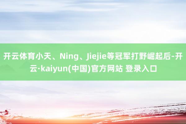 开云体育小天、Ning、Jiejie等冠军打野崛起后-开云·kaiyun(中国)官方网站 登录入口