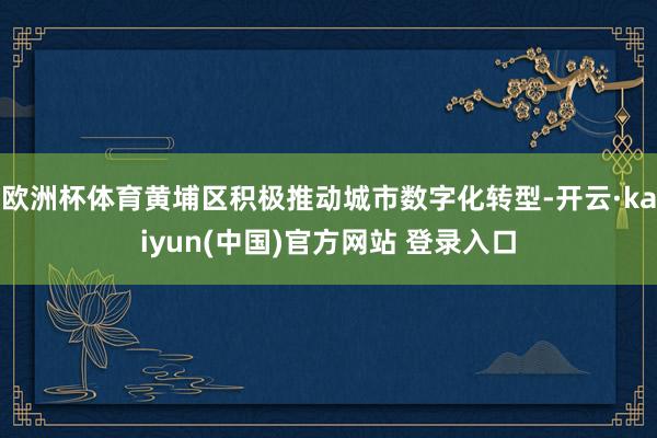 欧洲杯体育黄埔区积极推动城市数字化转型-开云·kaiyun(中国)官方网站 登录入口