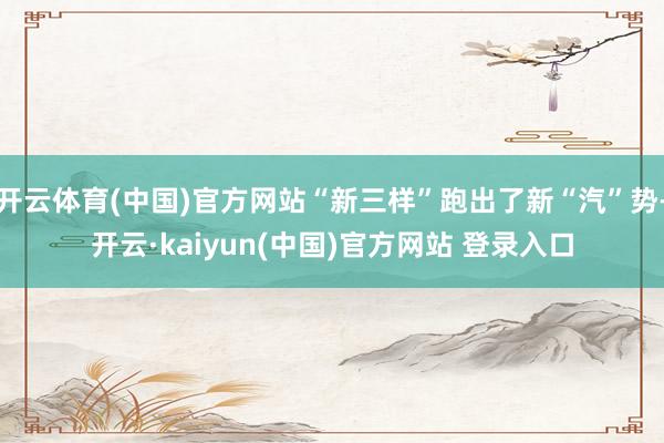 开云体育(中国)官方网站“新三样”跑出了新“汽”势-开云·kaiyun(中国)官方网站 登录入口