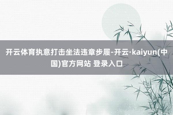 开云体育执意打击坐法违章步履-开云·kaiyun(中国)官方网站 登录入口